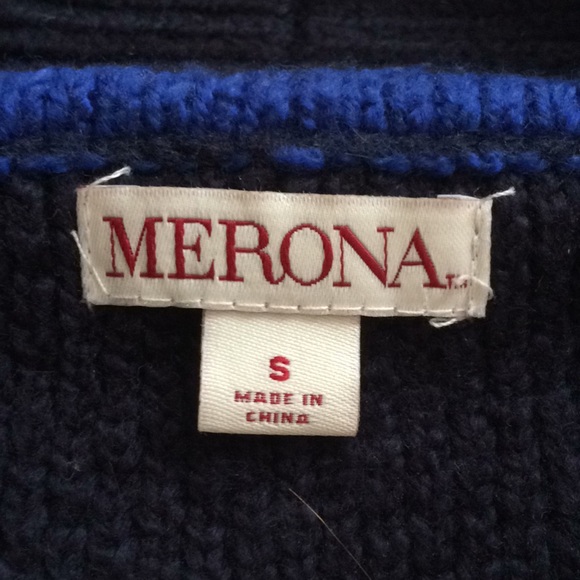 Vintage Style Navy & Red Retro Boyfriend Cardigan - Picture 6 of 6